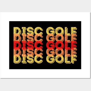 Disc Golf - Stacked red, orange, yellow text design Posters and Art